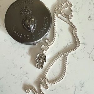 Virgin Saints & Angels Hamsa Shape Necklace